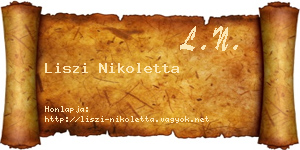 Liszi Nikoletta névjegykártya