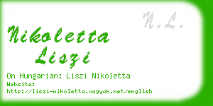 nikoletta liszi business card